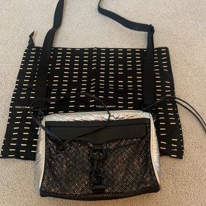 NWOT RARE Rebecca Minkoff Mini MAC Silver and Black Mesh Crossbody Bag